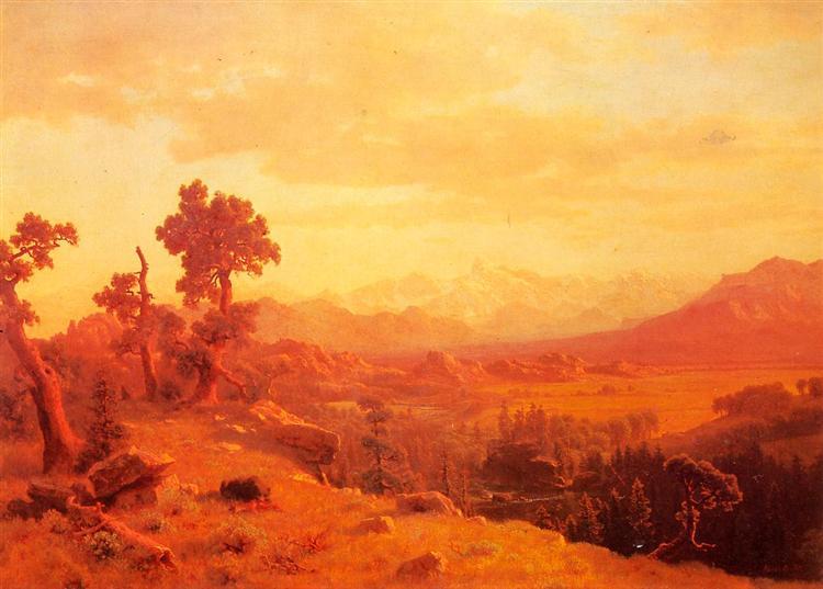 Albert Bierstadt Oil Painting Wind River Country Luminism